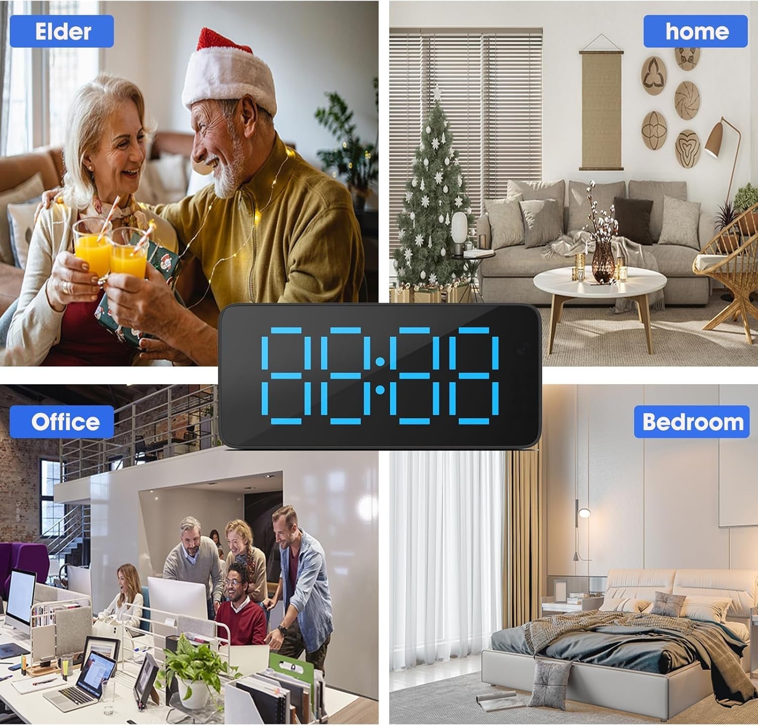 Wifi clock hidden camera for indoor security with HD 1080P, night vision, and motion detection for home, office, and bedroom use.