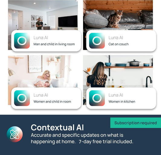 Contextual AI updates with Luna AI app for home security camera.