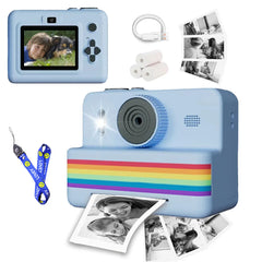 Portable kids' instant camera with thermal mini printer, perfect for young photographers.