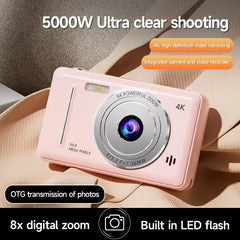 Xiaomi 4K digital camera with retro design, 8x zoom, LED flash, ideal for high-definition photography.