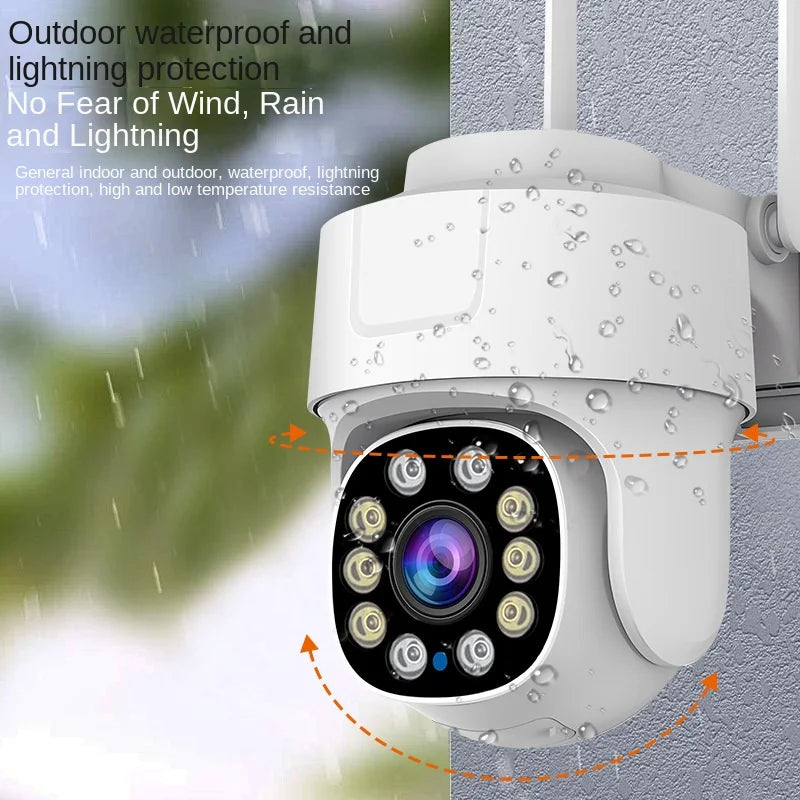 10X PTZ Zoom Wifi Camera with waterproof feature for outdoor security.