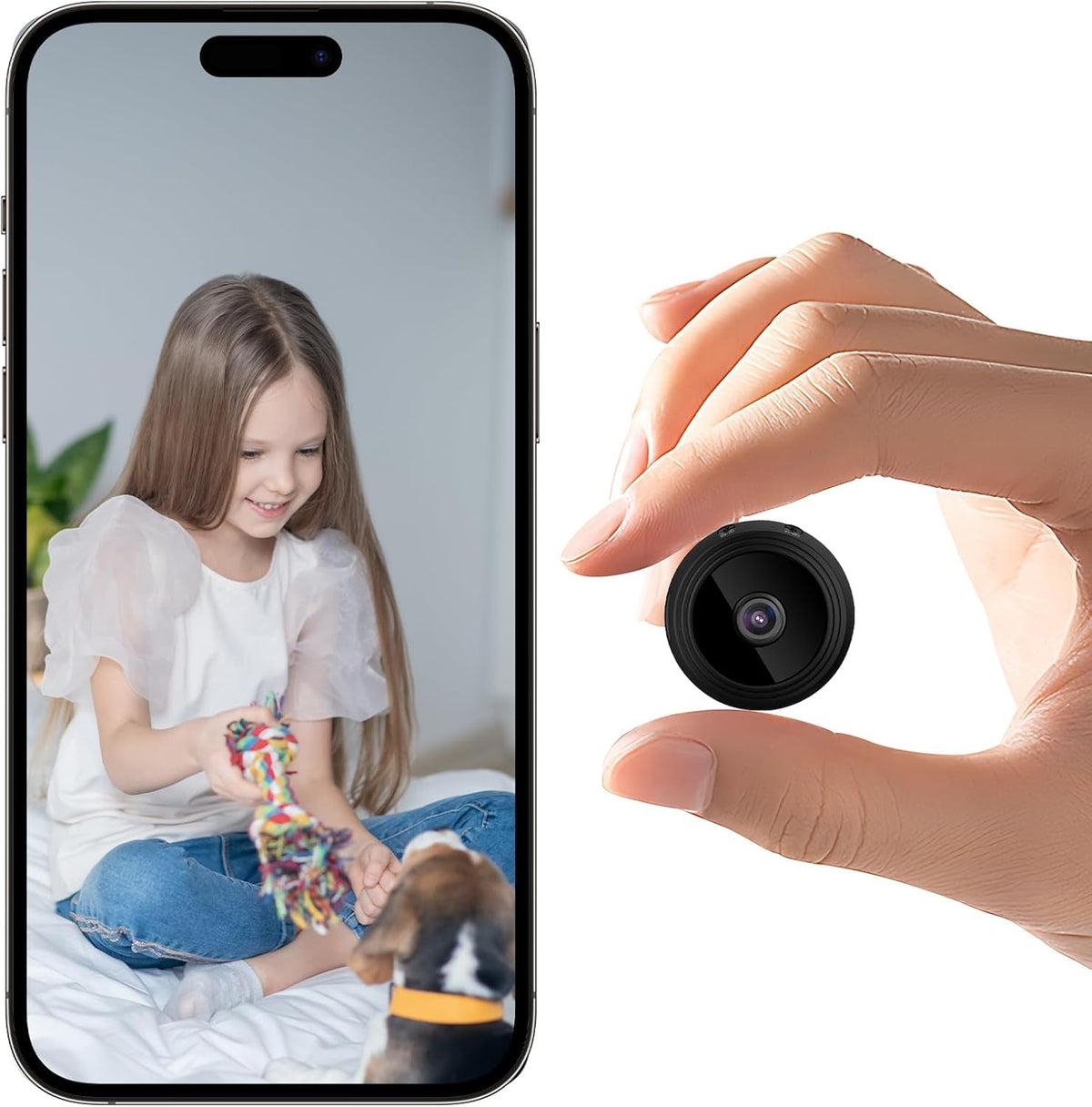 Mini spy camera with 1080P HD, ideal for discreet home or office monitoring.