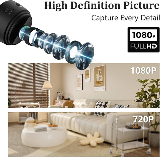 High definition 1080P picture comparison of Mini Spy Camera for indoor use.