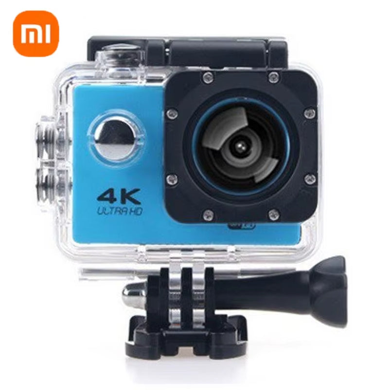 Xiaomi Ultra HD 4K action camera in waterproof case.