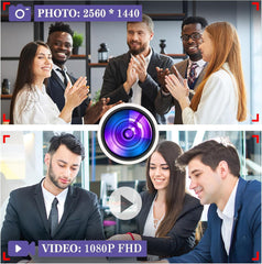 1080P Camera Pen with 64GB memory capturing photos and videos in office setting.